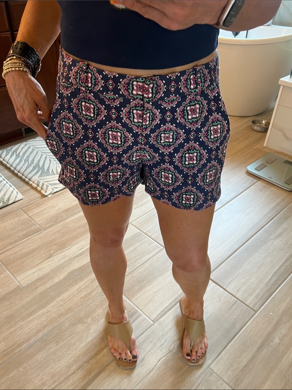 J. Crew Navy Floral Medallion Shorts size 0